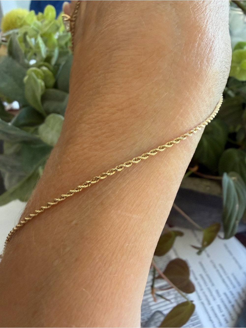 Gold Rope Chain Necklace 14 kt solid 20 inch clasp with safety diamond cut - Picture 4 of 7